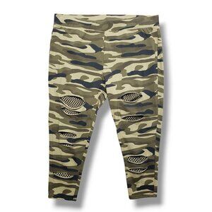 Torrid Full Length Signature Waist‎ Split Legging Womens 4X Brushed Camo Green